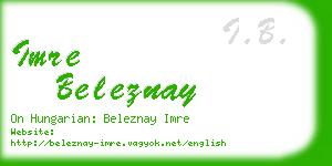 imre beleznay business card